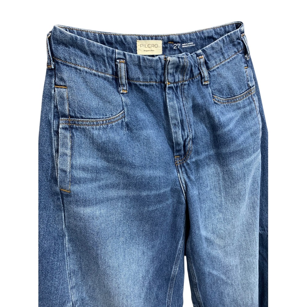 Size 27 Anthropologie Pilcro Georgia Full-Length High-Rise Barrel Jeans - Picture 3 of 10